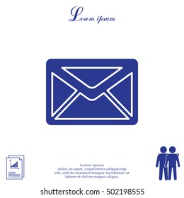 Envelope Mail icon, vector illustration. 