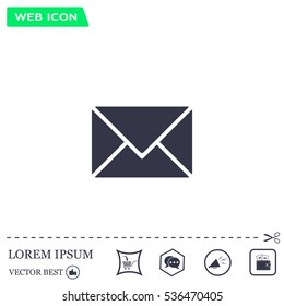 Envelope Mail icon, vector illustration. Flat design style