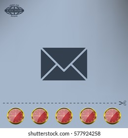 Envelope Mail icon, vector illustration. Flat design style