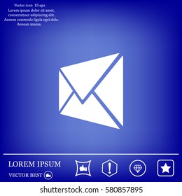 Envelope Mail icon, vector illustration. Flat design style