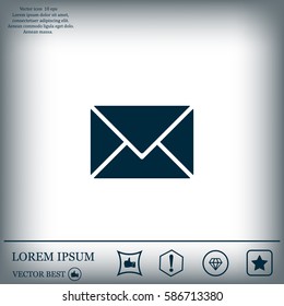 Envelope Mail icon, vector illustration. Flat design style