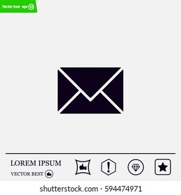 Envelope Mail icon, vector illustration. Flat design style