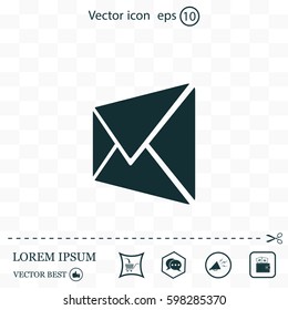 Envelope Mail icon, vector illustration. Flat design style