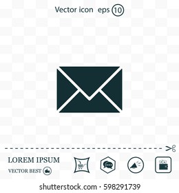 Envelope Mail icon, vector illustration. Flat design style