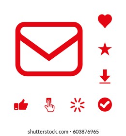 Envelope mail icon, vector illustration. Flat design style