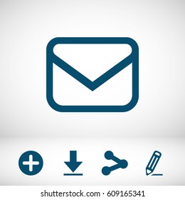 Envelope mail icon, vector illustration. Flat design style