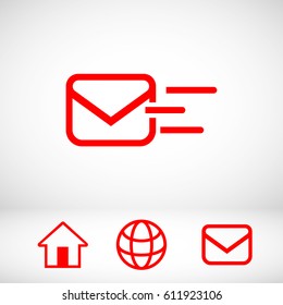 Envelope mail icon, vector illustration. Flat design style