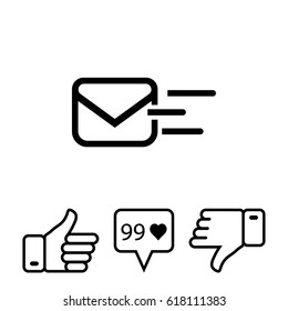 Envelope mail icon, vector illustration. Flat design style