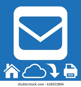 Envelope mail icon, vector illustration. Flat design style