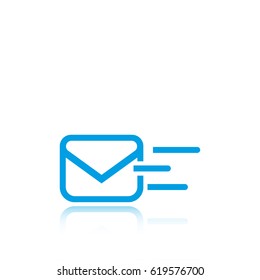 Envelope mail icon, vector illustration. Flat design style