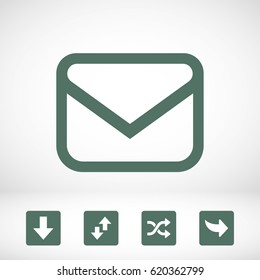 Envelope mail icon, vector illustration. Flat design style