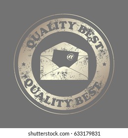 Envelope Mail icon, vector illustration.  Stamp with text. Quality  best