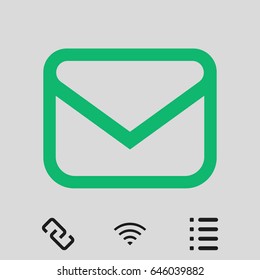 Envelope mail icon, vector illustration. Flat design style