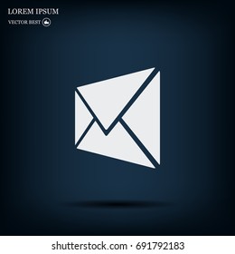 Envelope Mail icon, vector illustration. Flat design style