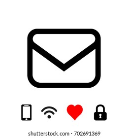 Envelope mail icon, vector illustration. Flat design style