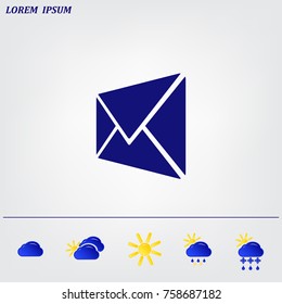 Envelope Mail icon, vector illustration. Flat design style