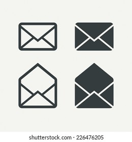 Envelope mail icons set