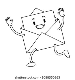 envelope mail kawaii character