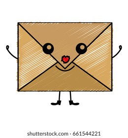 envelope mail kawaii character