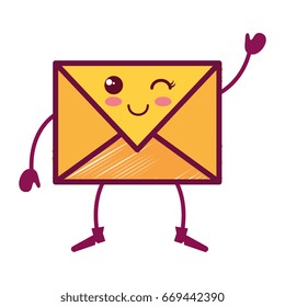 envelope mail kawaii character