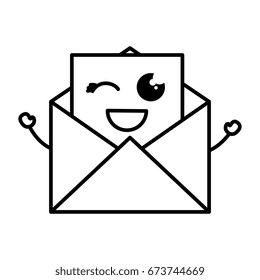 envelope mail kawaii character