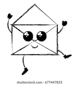 envelope mail kawaii character