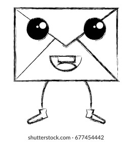 envelope mail kawaii character