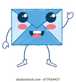 envelope mail kawaii character