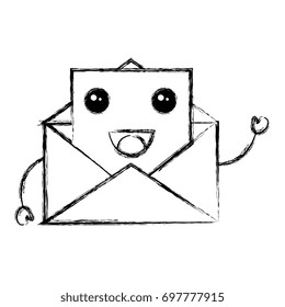 envelope mail kawaii character