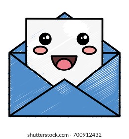envelope mail kawaii character
