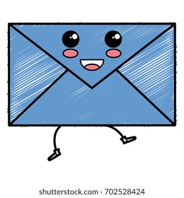 envelope mail kawaii character