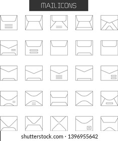 envelope, mail and letter icons set