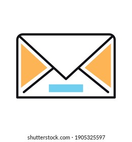 envelope mail line and fill style icon vector illustration design