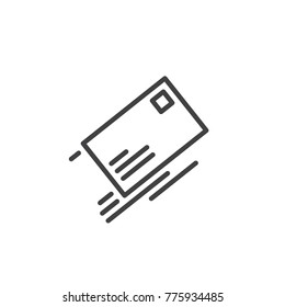 Envelope mail line icon, outline vector sign, linear style pictogram isolated on white. Sending a message symbol, logo illustration. Editable stroke