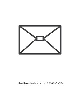 Envelope mail line icon, outline vector sign, linear style pictogram isolated on white. Email message letter symbol, logo illustration. Editable stroke