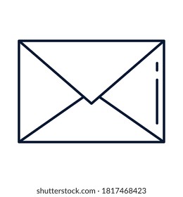 envelope mail, line style icon vector illustration design