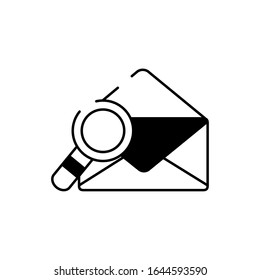 envelope mail magnifier search cargo delivery vector illustration line style icon