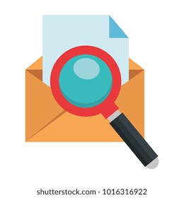 envelope mail with magnifying glass