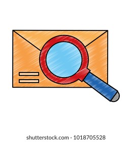 envelope mail with magnifying glass