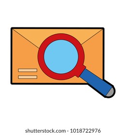 envelope mail with magnifying glass