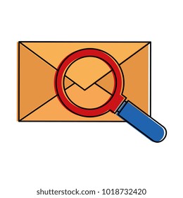 envelope mail with magnifying glass