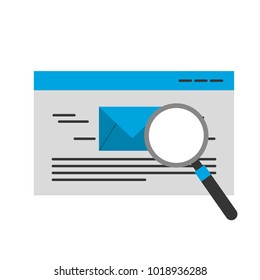 envelope mail with magnifying glass