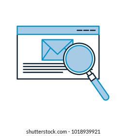 envelope mail with magnifying glass