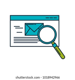 envelope mail with magnifying glass