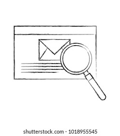 envelope mail with magnifying glass