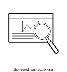 envelope mail with magnifying glass