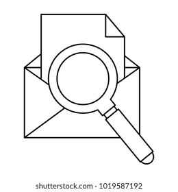 envelope mail with magnifying glass