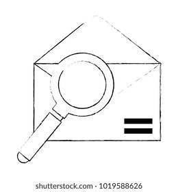 envelope mail with magnifying glass