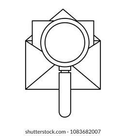 envelope mail with magnifying glass