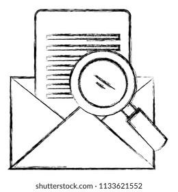 envelope mail with magnifying glass